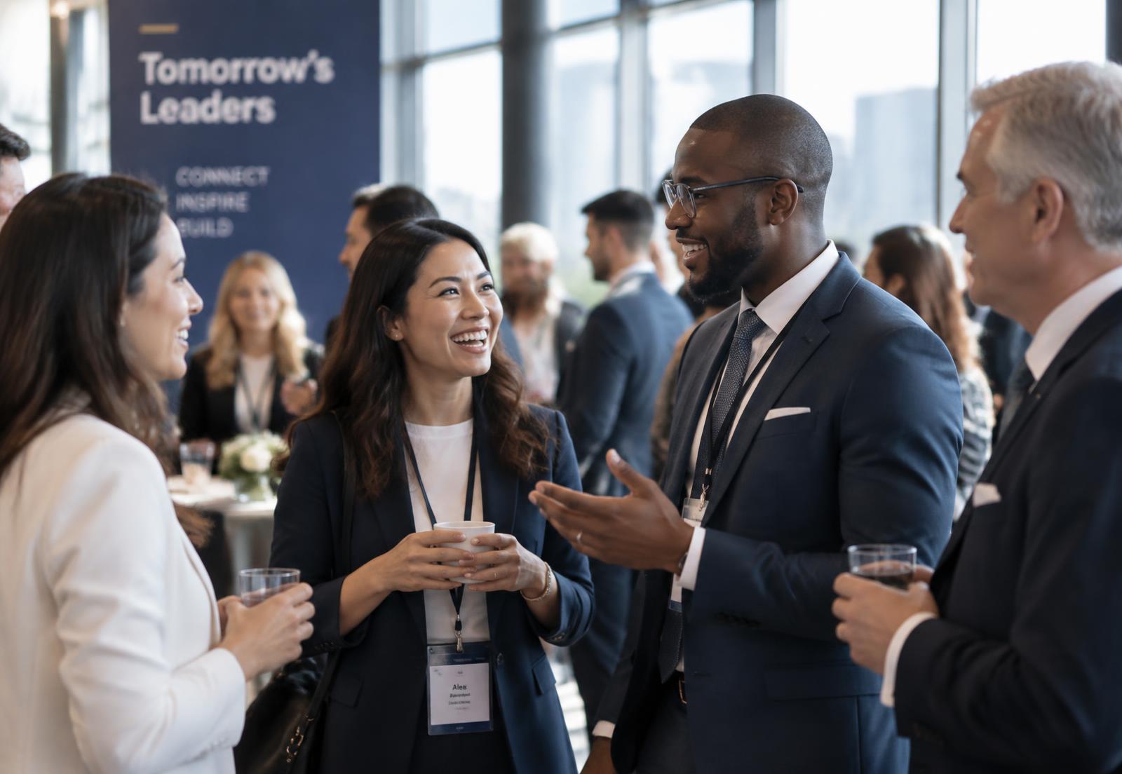 Leaders networking and talking at a TLC event